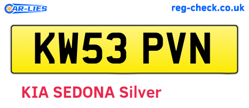 KW53PVN are the vehicle registration plates.