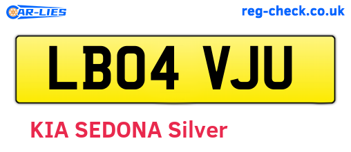 LB04VJU are the vehicle registration plates.