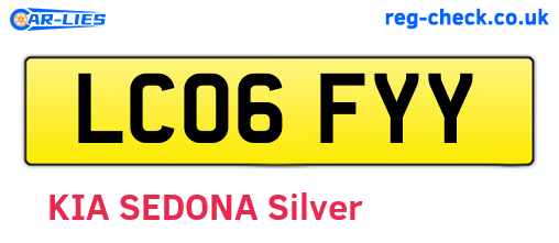 LC06FYY are the vehicle registration plates.