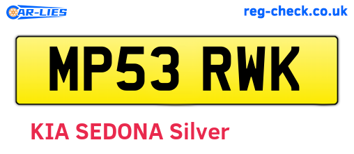 MP53RWK are the vehicle registration plates.