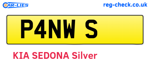 P4NWS are the vehicle registration plates.