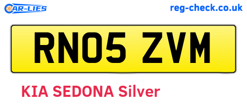 RN05ZVM are the vehicle registration plates.