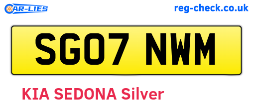 SG07NWM are the vehicle registration plates.