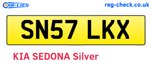 SN57LKX are the vehicle registration plates.