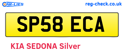 SP58ECA are the vehicle registration plates.