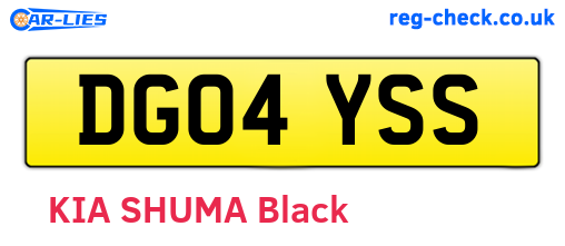 DG04YSS are the vehicle registration plates.