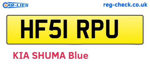 HF51RPU are the vehicle registration plates.