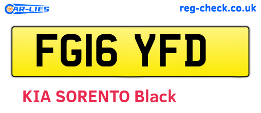 FG16YFD are the vehicle registration plates.