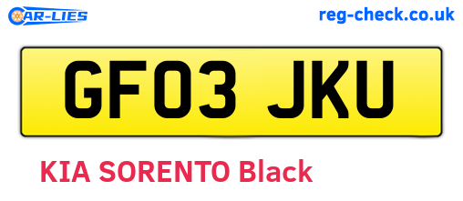 GF03JKU are the vehicle registration plates.