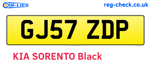 GJ57ZDP are the vehicle registration plates.