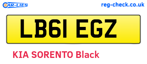 LB61EGZ are the vehicle registration plates.