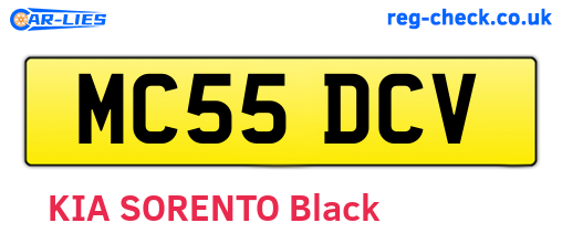 MC55DCV are the vehicle registration plates.