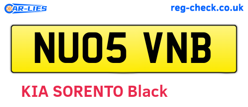 NU05VNB are the vehicle registration plates.