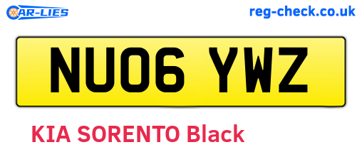 NU06YWZ are the vehicle registration plates.