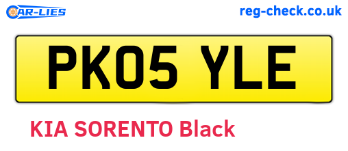 PK05YLE are the vehicle registration plates.