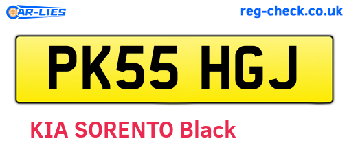 PK55HGJ are the vehicle registration plates.