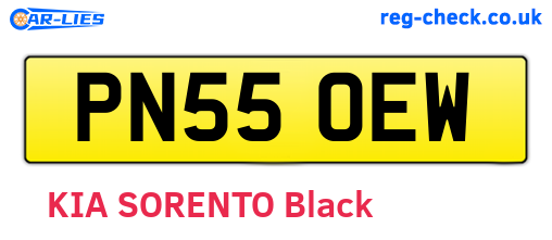 PN55OEW are the vehicle registration plates.