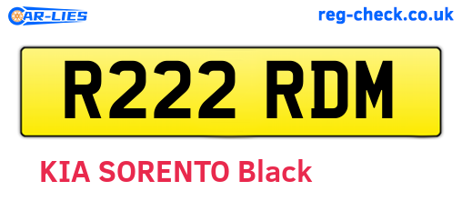 R222RDM are the vehicle registration plates.