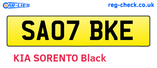 SA07BKE are the vehicle registration plates.