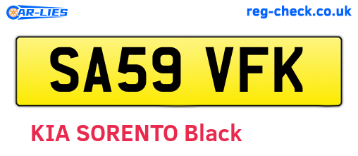 SA59VFK are the vehicle registration plates.