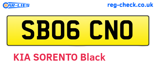 SB06CNO are the vehicle registration plates.