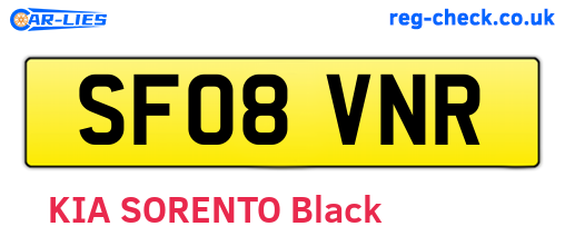 SF08VNR are the vehicle registration plates.