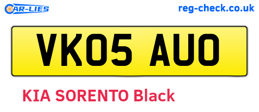 VK05AUO are the vehicle registration plates.