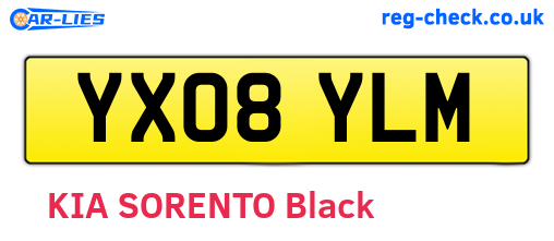 YX08YLM are the vehicle registration plates.