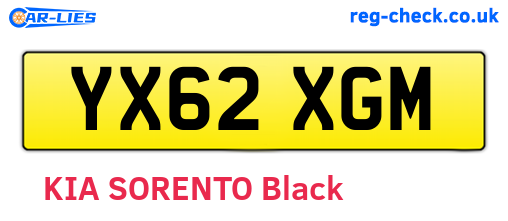 YX62XGM are the vehicle registration plates.