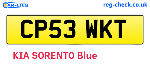 CP53WKT are the vehicle registration plates.