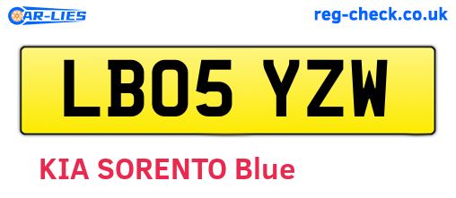LB05YZW are the vehicle registration plates.