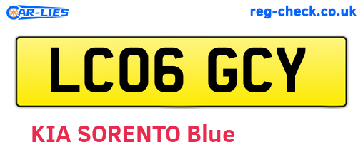 LC06GCY are the vehicle registration plates.