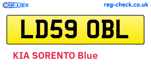 LD59OBL are the vehicle registration plates.