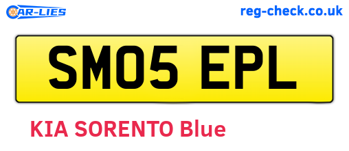 SM05EPL are the vehicle registration plates.