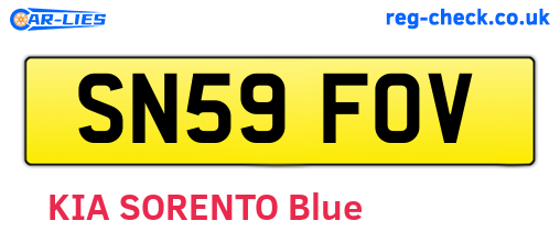 SN59FOV are the vehicle registration plates.
