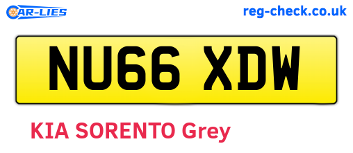 NU66XDW are the vehicle registration plates.