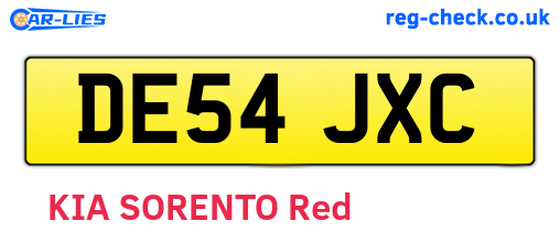 DE54JXC are the vehicle registration plates.