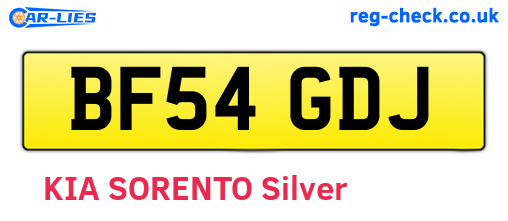 BF54GDJ are the vehicle registration plates.