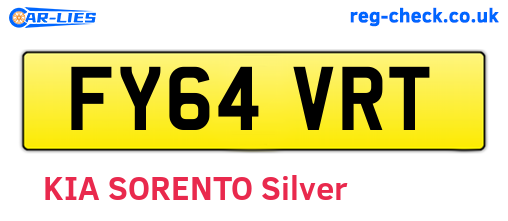 FY64VRT are the vehicle registration plates.