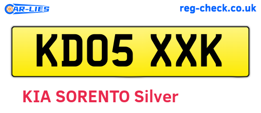 KD05XXK are the vehicle registration plates.
