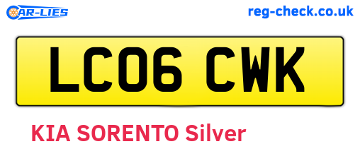 LC06CWK are the vehicle registration plates.