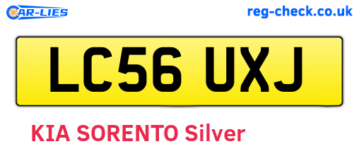 LC56UXJ are the vehicle registration plates.