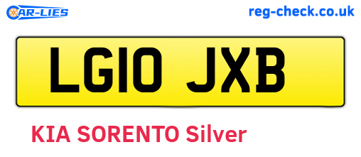 LG10JXB are the vehicle registration plates.