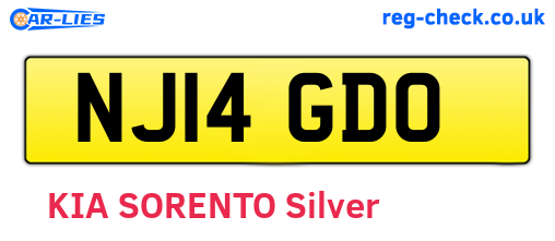 NJ14GDO are the vehicle registration plates.