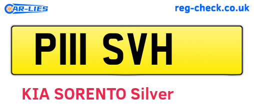 P111SVH are the vehicle registration plates.