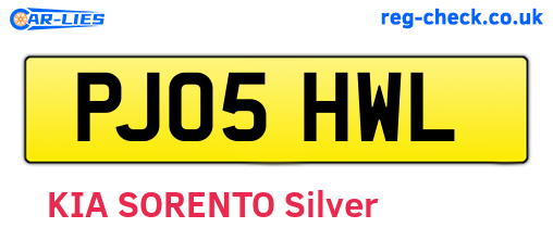 PJ05HWL are the vehicle registration plates.