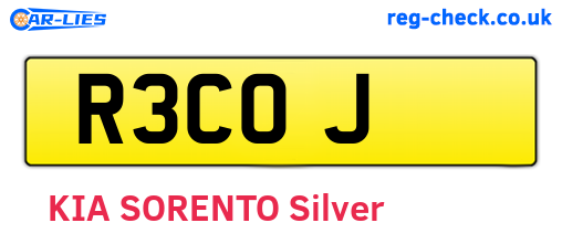 R3COJ are the vehicle registration plates.