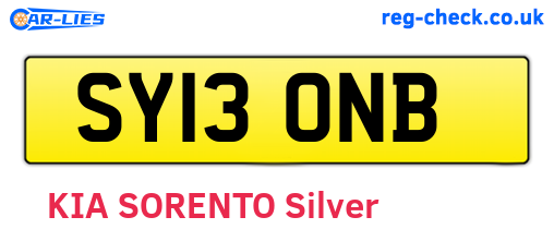 SY13ONB are the vehicle registration plates.