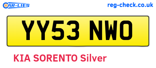 YY53NWO are the vehicle registration plates.