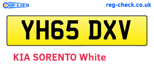 YH65DXV are the vehicle registration plates.